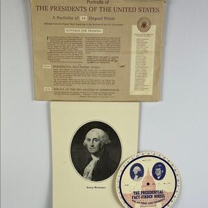 Vintage Presidential Portraits and Fact-Finder Set